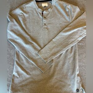 Civil‎ Society Henley . Metal buttons Men’s Size S Grey waffle